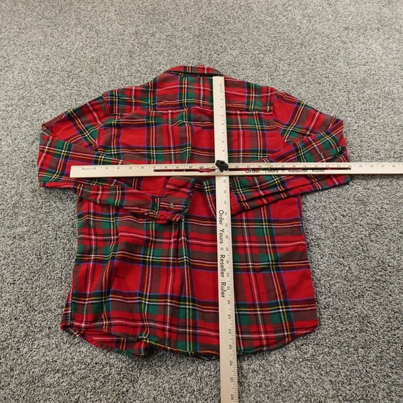 Eddie Bauer Shirt Mens M Red Plaid Flannel Button Up Long Sleeve Outdoor Hike - Picture 6 of 11
